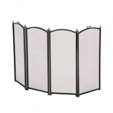 Heavy Duty Steel 4 Panel Fire Screen Spark Guard