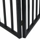 Black Dog Safety Folding Wooden Pet Gate Portable Indoor Barrier