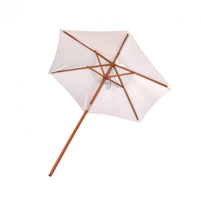 2.1m Wooden White Garden Parasol Outdoor Patio Umbrella Canopy