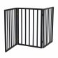 Black Dog Safety Folding Wooden Pet Gate Portable Indoor Barrier