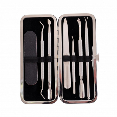 5pc Stainless Steel Nail Cuticle Pusher Polish Remover Tool Set