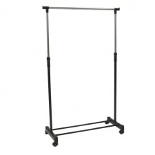 Adjustable Single Mobile Clothes Garment Hanging Rail