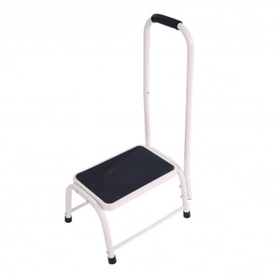 Single Caravan Step Stool Steel Non Slip Rubber Tread Safety with Handle