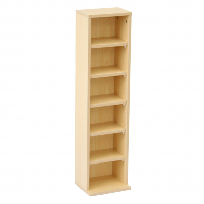 6 Tier Beech Wooden CD DVD Game Book Shelf Storage Tower Rack - Fits 102 CDs