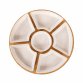 Rotating Bamboo Lazy Susan Snack Bowl Serving Platter with Ceramic Dishes