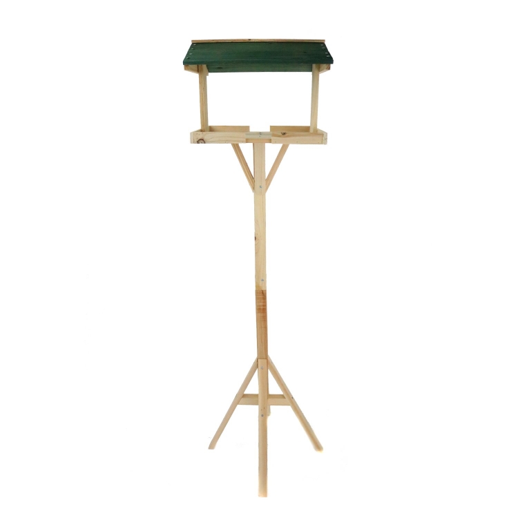 Traditional Wooden Outdoor Garden Bird Table Feeding Station - Click Image to Close