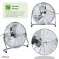 20" Inch 50cm Chrome Floor Standing Gym Fan Air Circulator