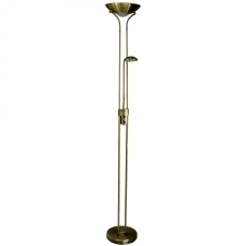 Brass Mother & Child Floor Standing Uplighter Lamp Reading Light