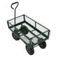 Heavy Duty Metal Gardening Trolley - Green Trailer Cart