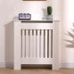 Small White Wooden Slatted Grill Radiator Cover MDF Cabinet