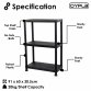3 Tier Black Plastic Heavy Duty Shelving Racking Storage Unit