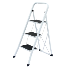 Foldable 3 Step Ladder Stepladder Non Slip Tread Safety Steel