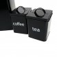 5pc Black Kitchen Canister Set Bread Biscuits Tea Sugar Coffee