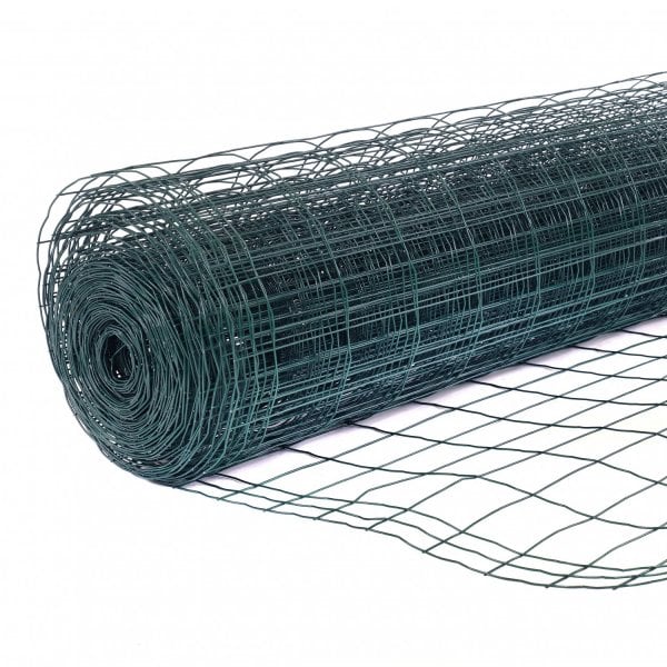 Green PVC Plastic Coated Chicken Wire Netting Net Mesh Fence Galvanised 10m  Long