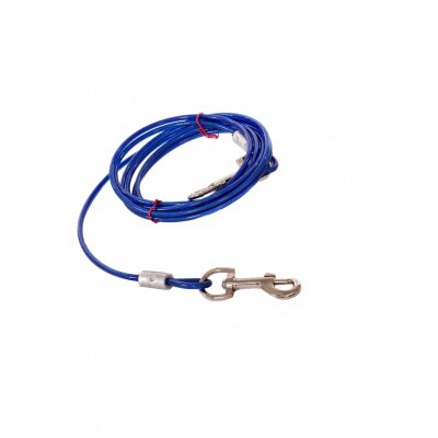 3m Blue Steel Dog Tie Out Cable Chew Proof Tether 5 99 Oypla Stocking The Very Best In Toys Electrical Furniture Homeware Garden Gifts And Much More