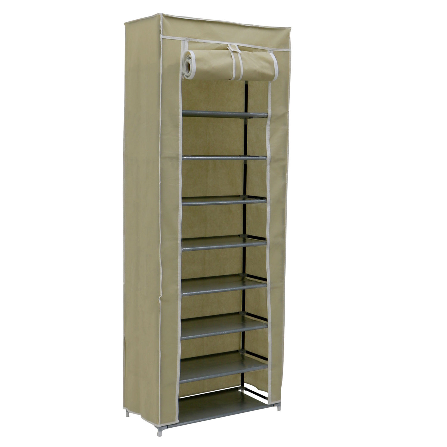 DUSTPROOF 10 TIER 27 PAIR SHOES CABINET STORAGE ORGANISER RACK STAND HOLD CANVAS 