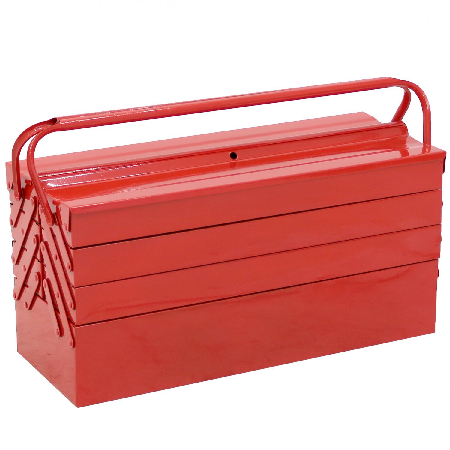 LARGE RED METAL Storage Cantilever TOOLBOX ORGANISER 4 Tier 7 Tray 530MM 