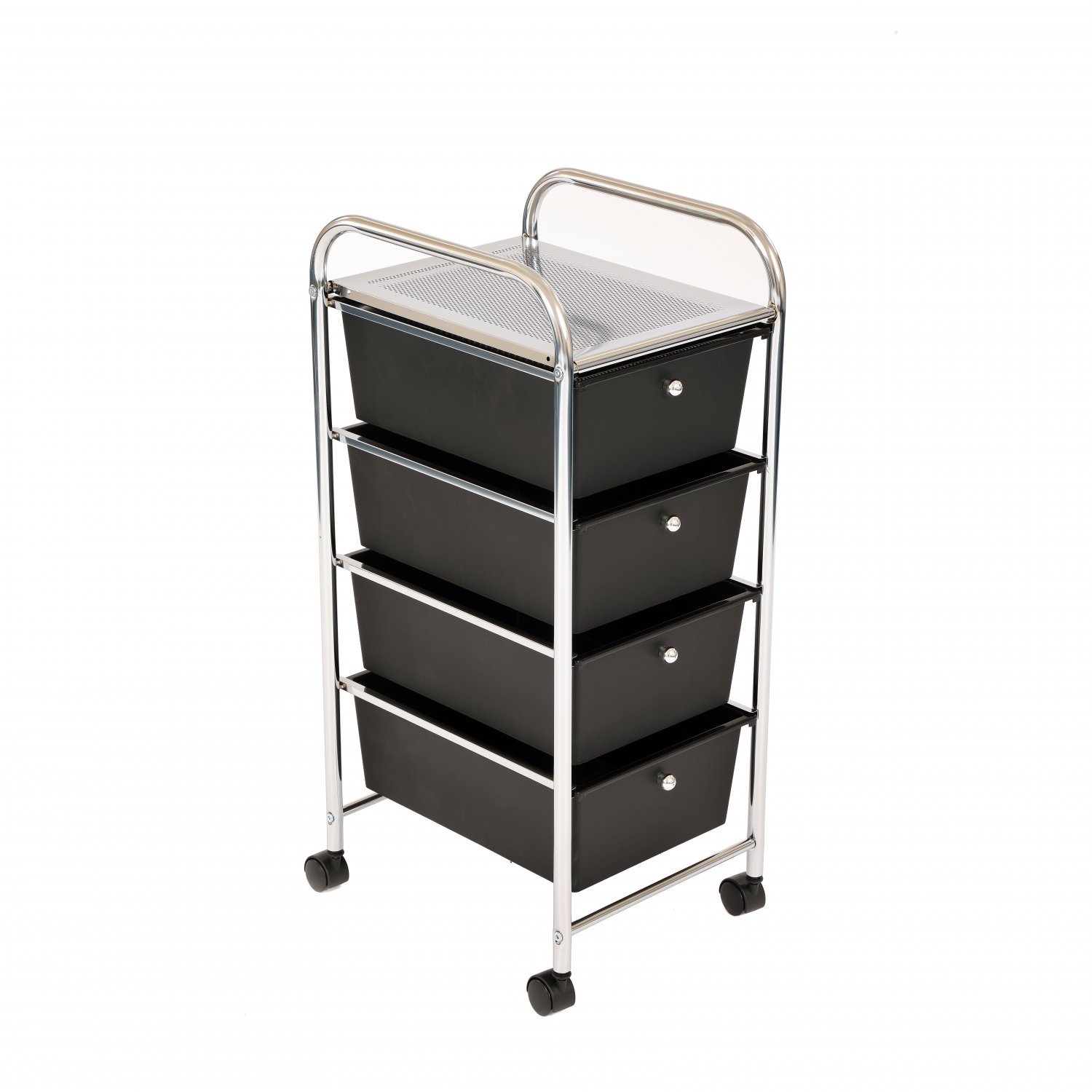 Your Home 4 Drawer Mobile Storage Salon Trolley,Home Office White Hairdressing Craft Beauty & Make-up Accessories Organiser with Castor Wheels 