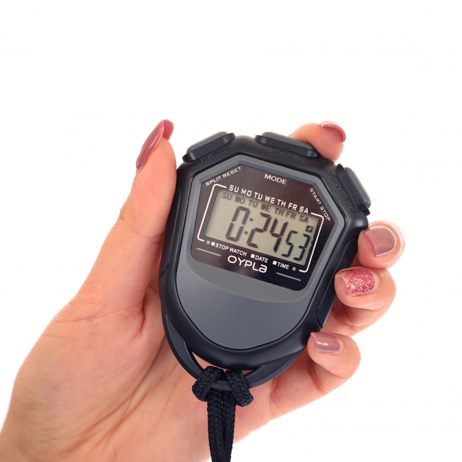 Sample9 Classic Sports Timer Mini-sized LCD Chronograph Sports Timer Stopwatch For Running For Yoga For Daily Sports 