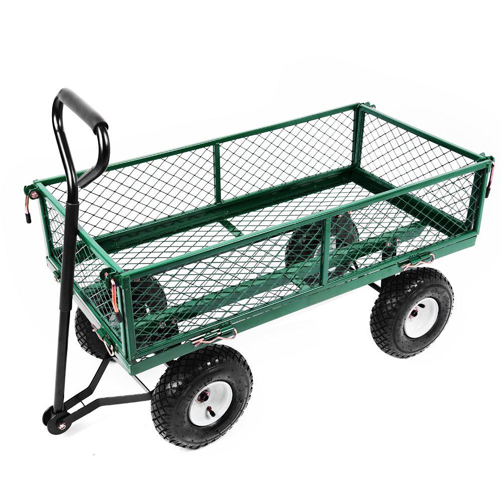 Heavy Duty Metal Gardening Trolley - Green Trailer Cart - £49.99