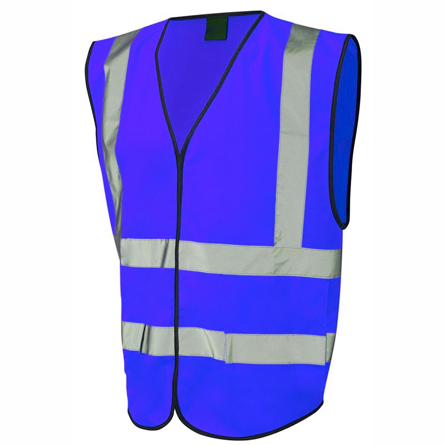 Blue Hi-Vis Safety Vest Jacket (Large) - £3.99 : Oypla - Stocking the ...