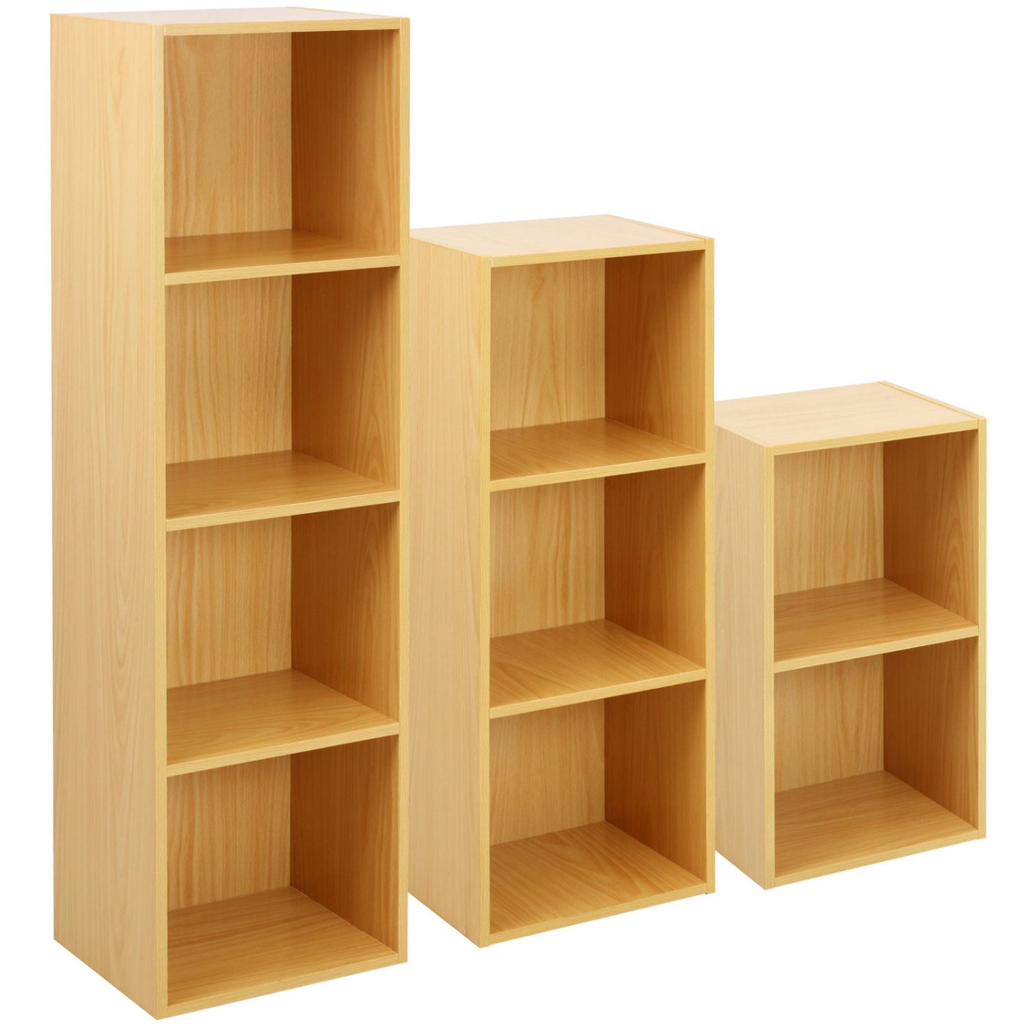 4 Tier Wooden Shelf Beech Bookcase, Beech Shelving Boards