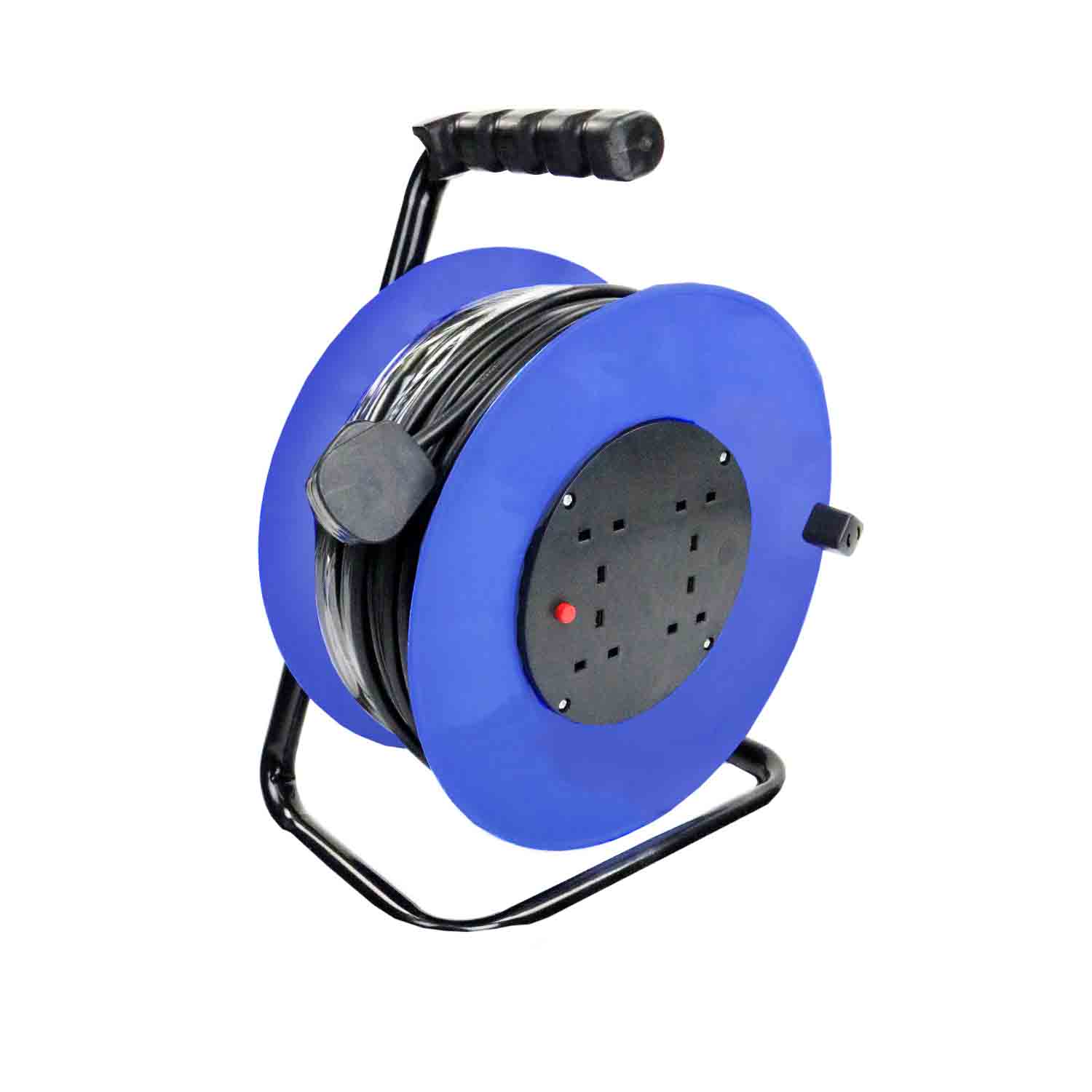 230V 50m 13A 4 Way Gang Socket Extension Cable Reel Electrical