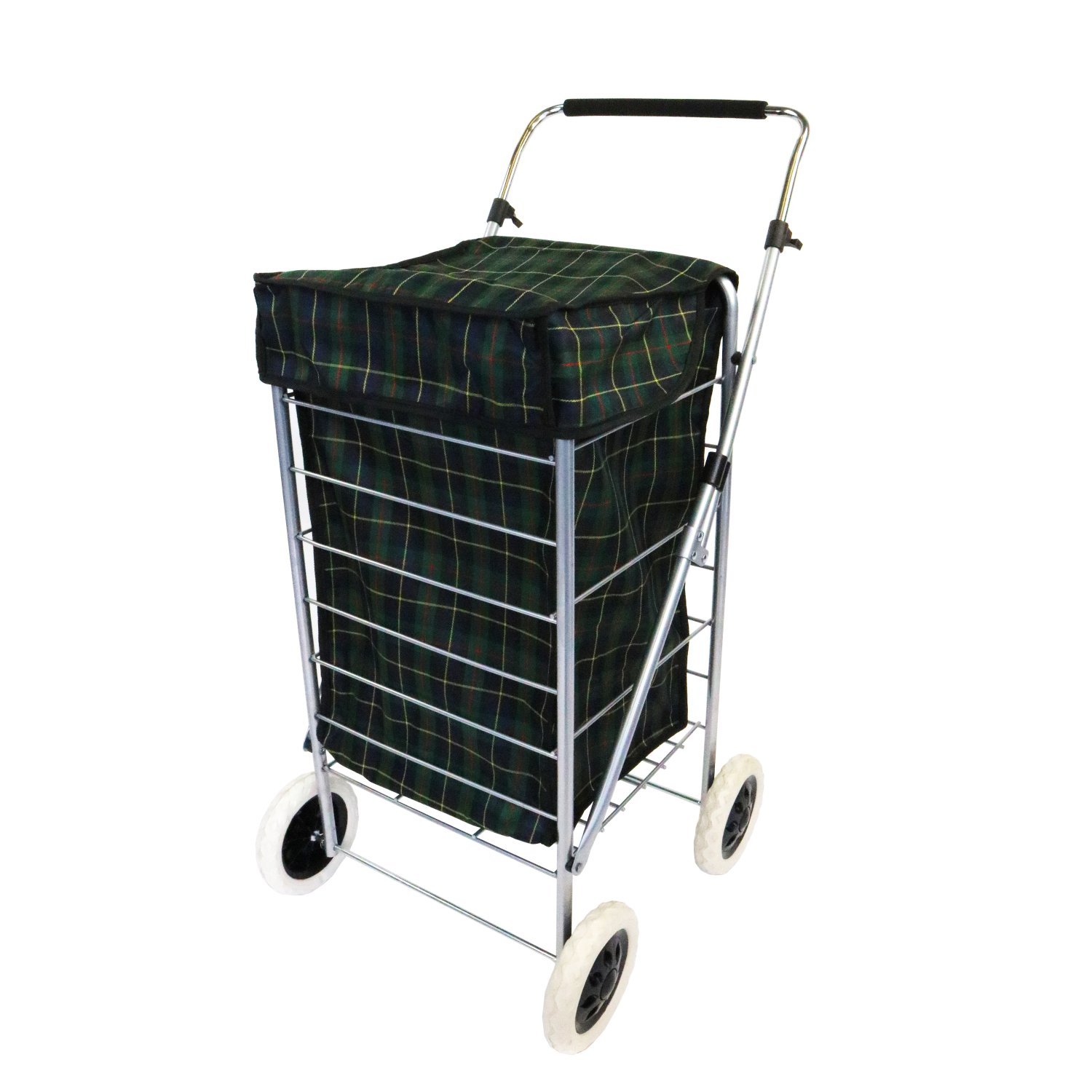 Folding shopping best sale basket with wheels