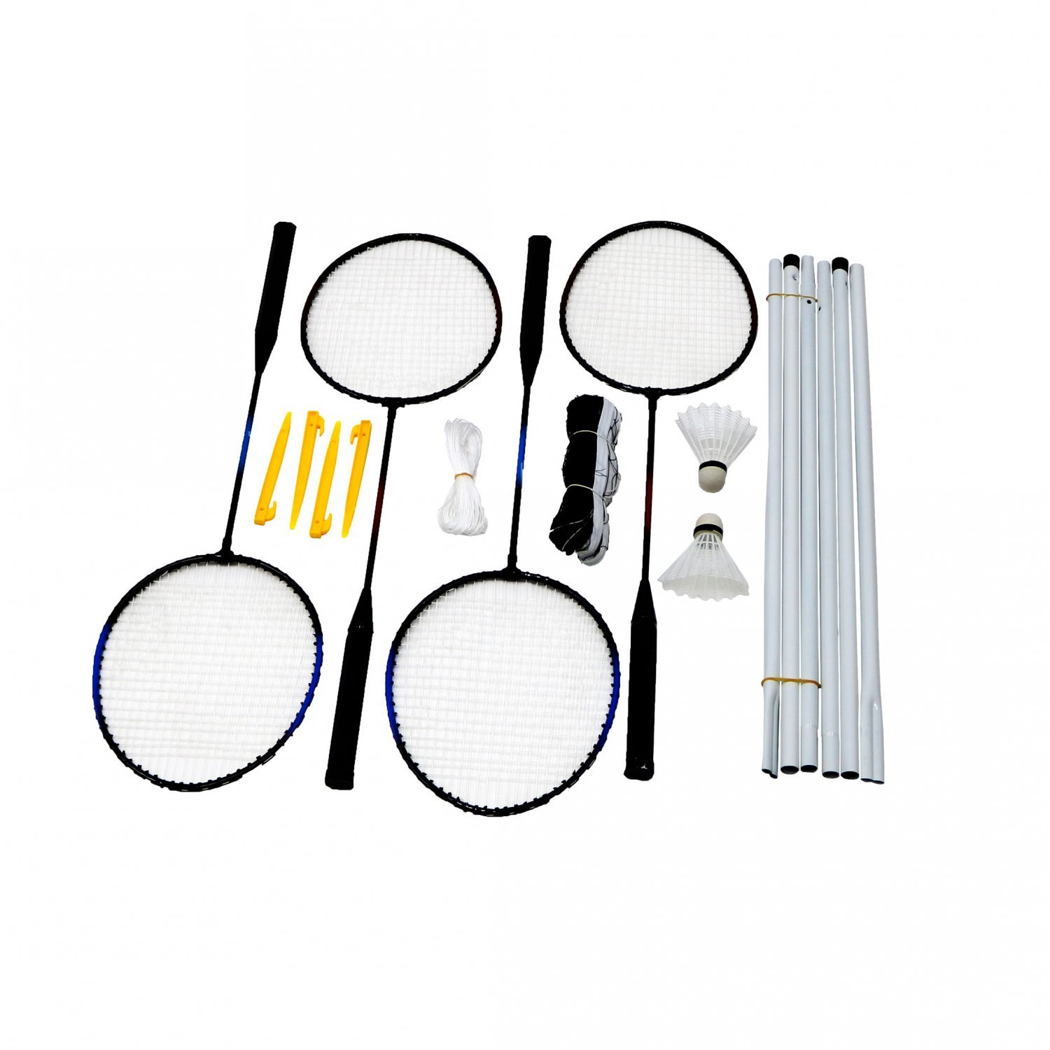 IMIKEYA 2 pcs Badminton Set Sponge Cover Badminton Racket Steel Alloy Sport Game Set for Beginner Indoor Sports Leisure Toys with 3 pcs Badminton Balls