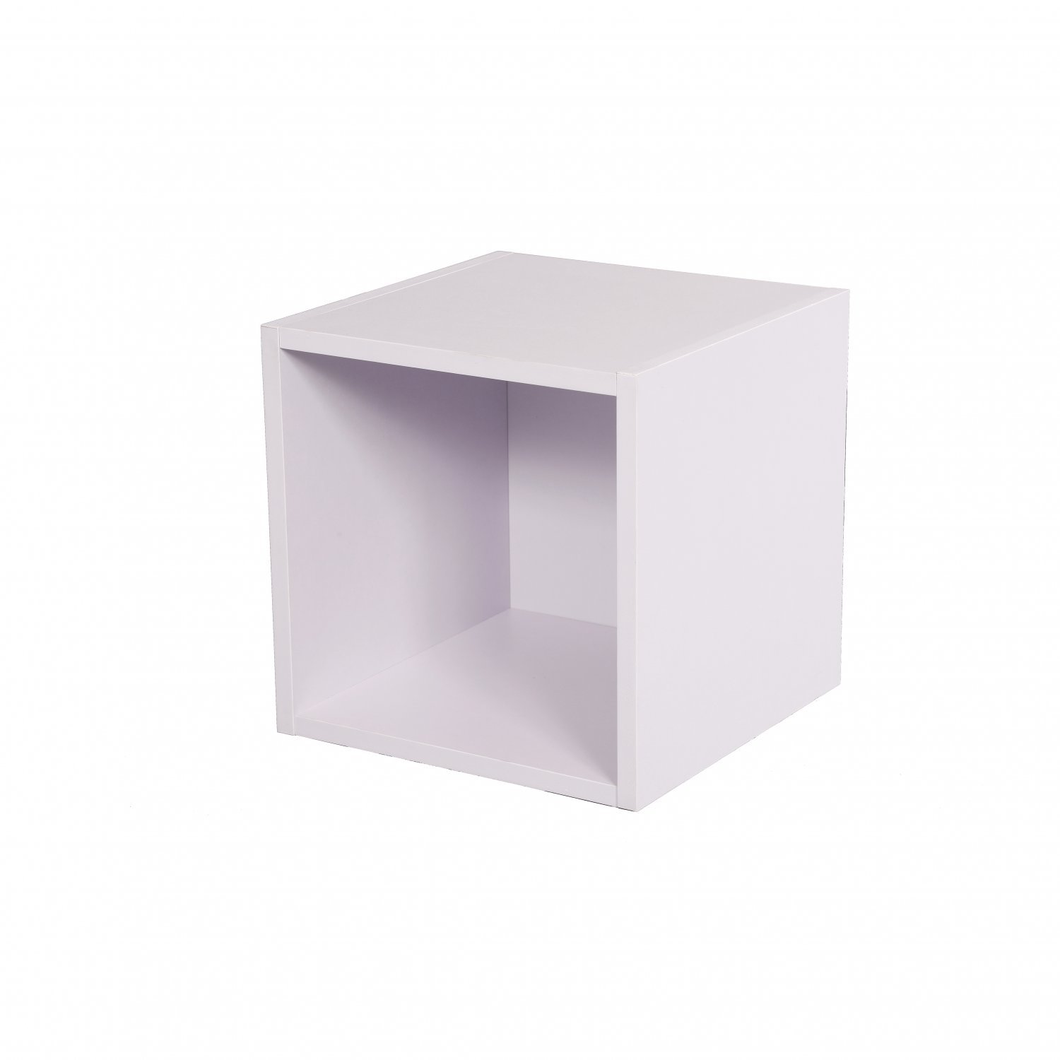 1 Tier White Storage Cube Wooden Shelf, White Storage Bookcase