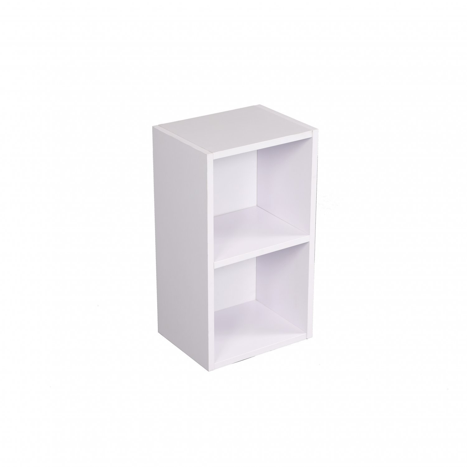 2 Tier Wooden Shelf White Bookcase, Tier Shelf Display Bookcase