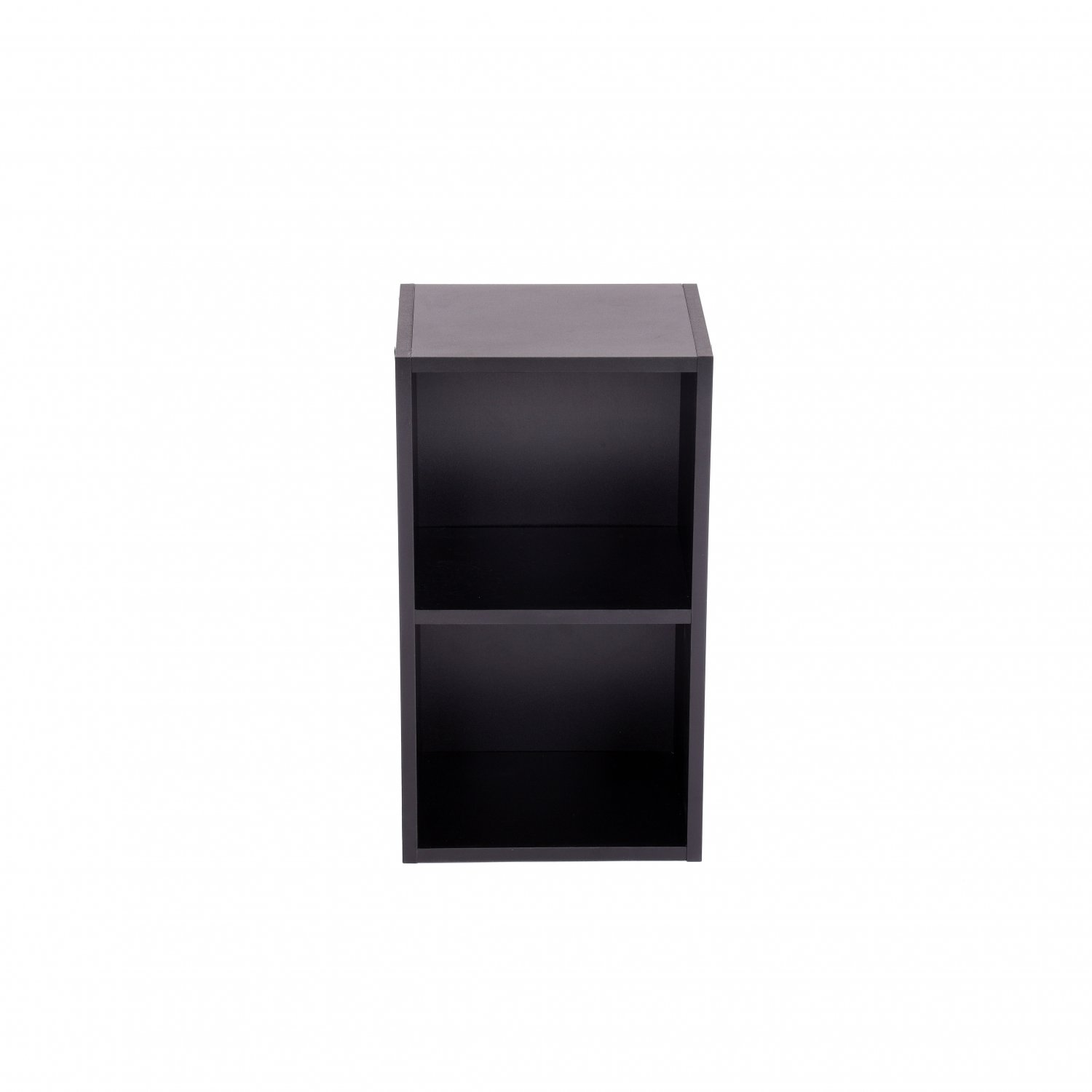 2 Tier Wooden Shelf Black Bookcase, Black Bookcase With Storage