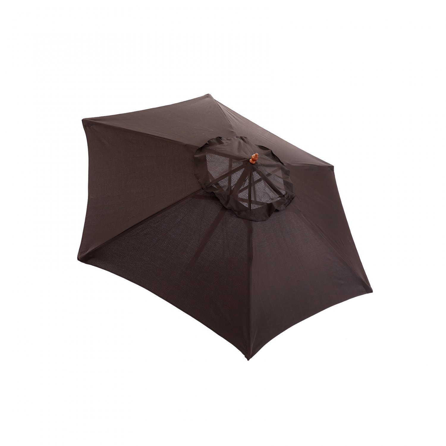 Oypla 2.1m Wooden Black Garden Parasol Outdoor Patio Umbrella Canopy 