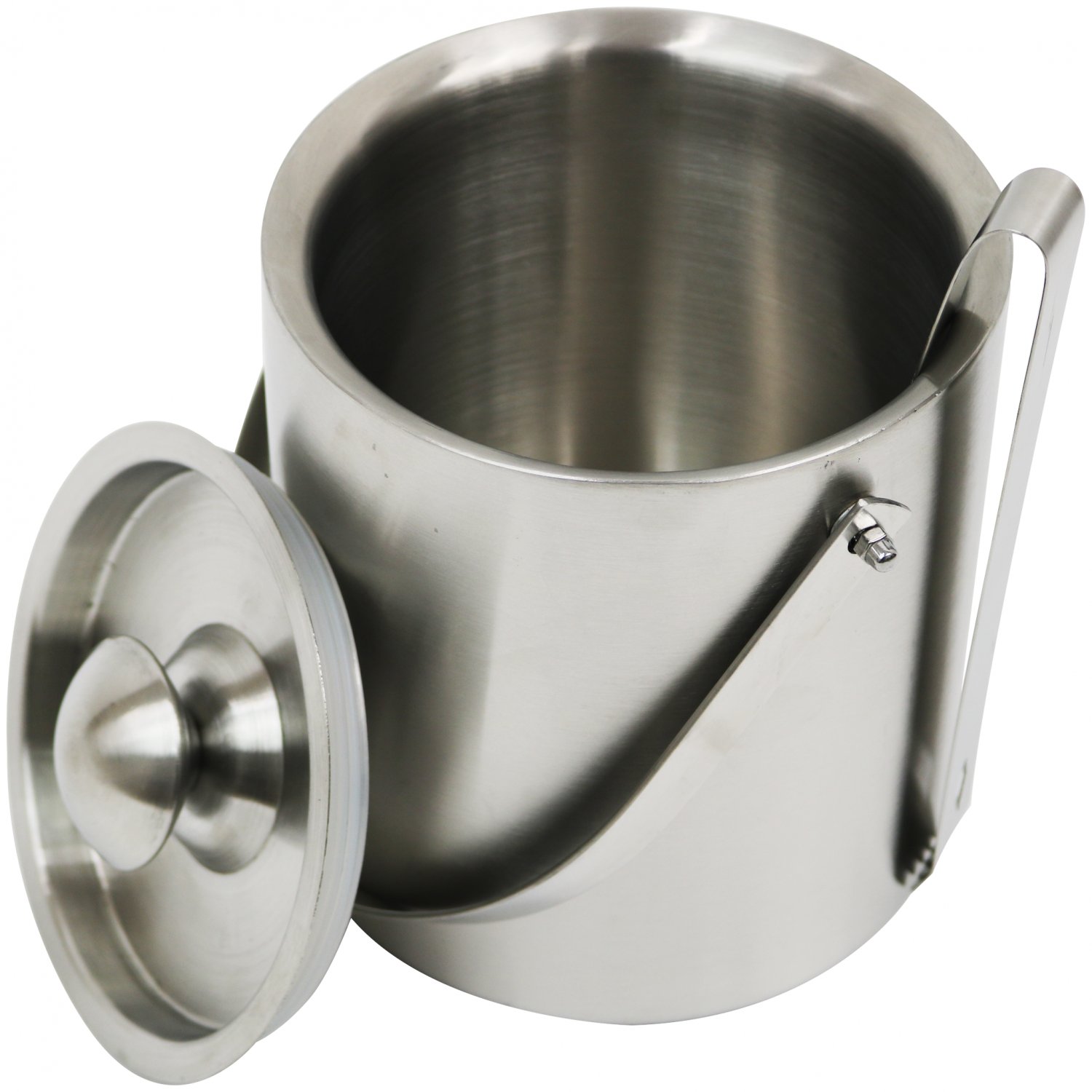 2L Ice Buckets with Stainless Steel Ice Tongs,Double Wall Ice Bucket 