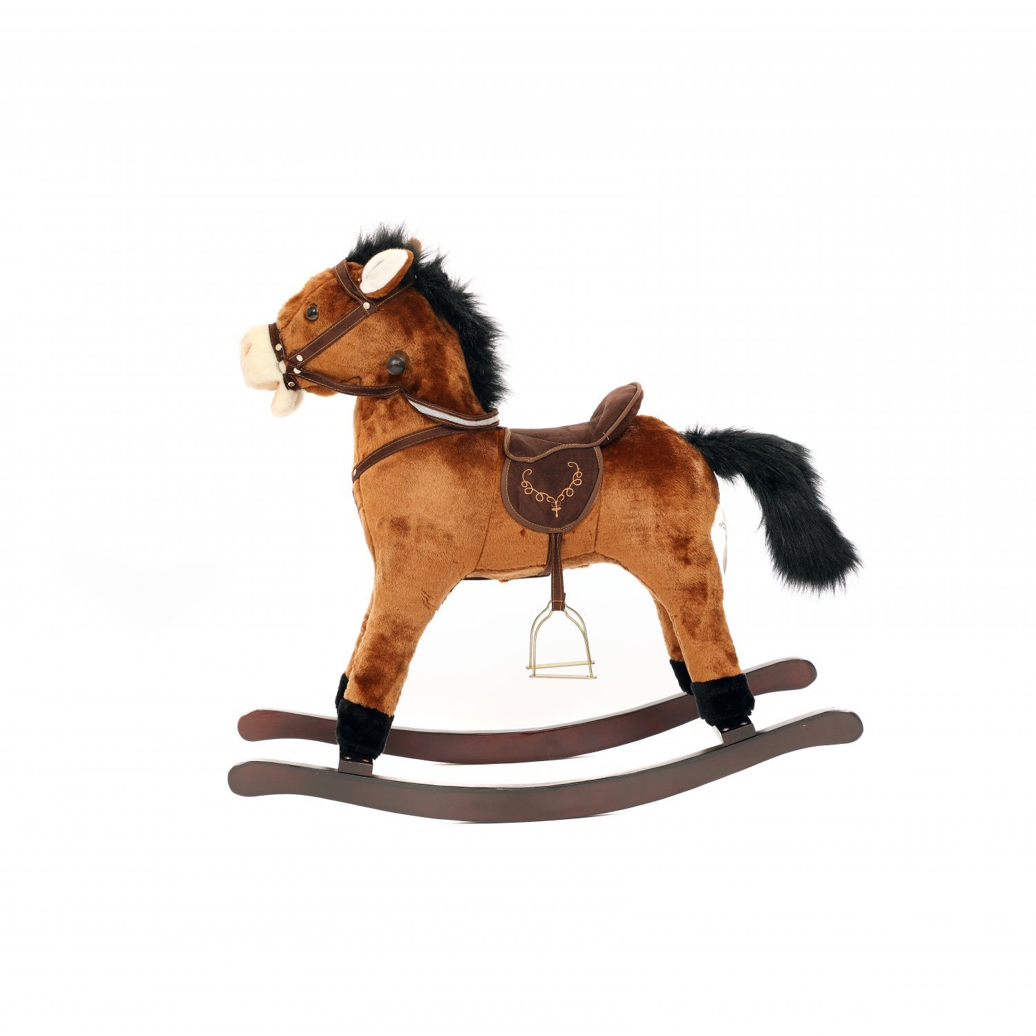 Festnight Kids Rocking Horse Ride on Toy Wheels & Footrest Neigh Sound 