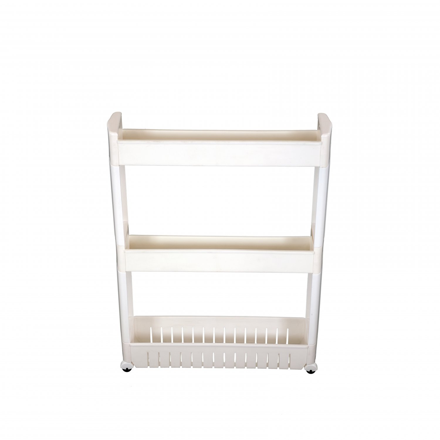 3 Tier Slide Out Kitchen Trolley Rack Storage Organiser Moving Wall Cabinets Tower Holder Bathroom Shelf with Wheels 