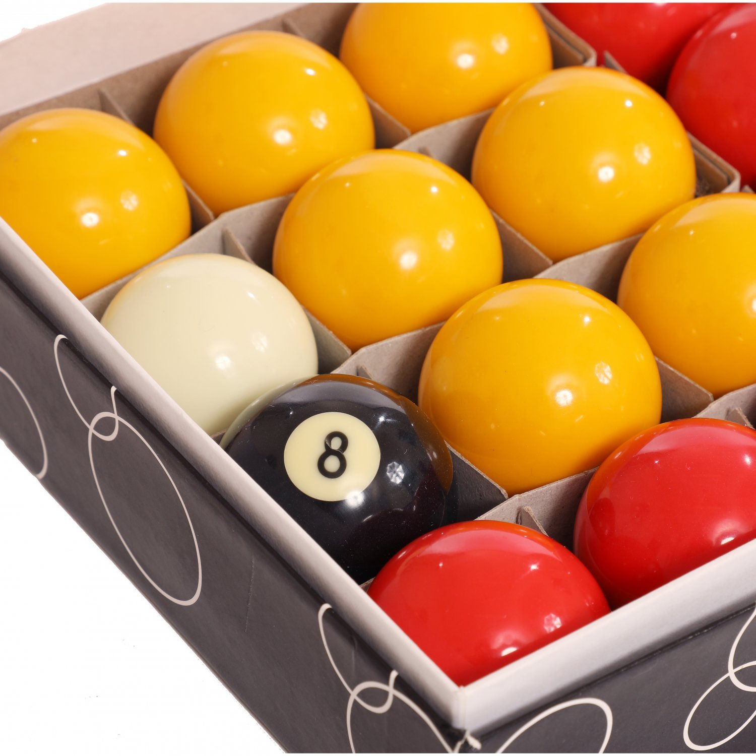 A great value, good quality, affordable red and yellow 2" pool ball se...