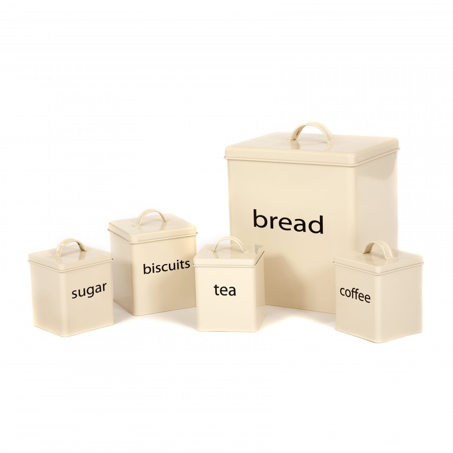 Kitchen Storage Set Tea Coffee Bread Sugar Biscuits 5 pc