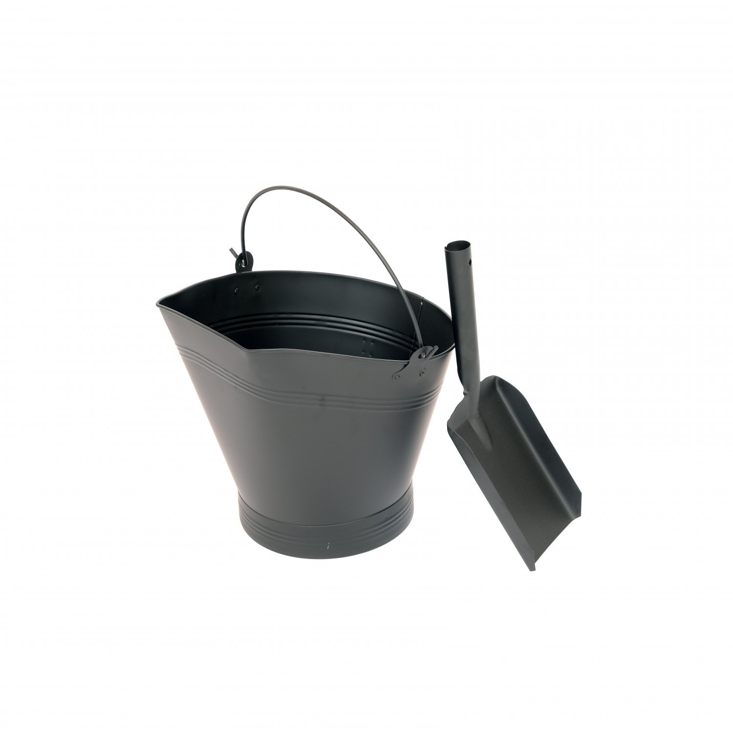 Parasene Heavy Duty Anthracite 23 Coal Hod Black Coal Hod Bucket Scuttle Black Bronze Galvanised High Quality for Fireplace Fire Side with Shovel and Poker 