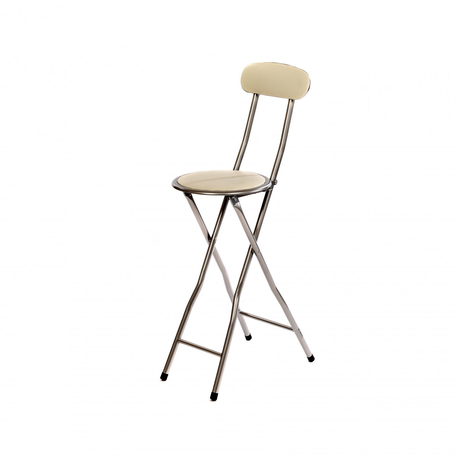 White Padded Folding High Chair, Foldaway Breakfast Bar Stools