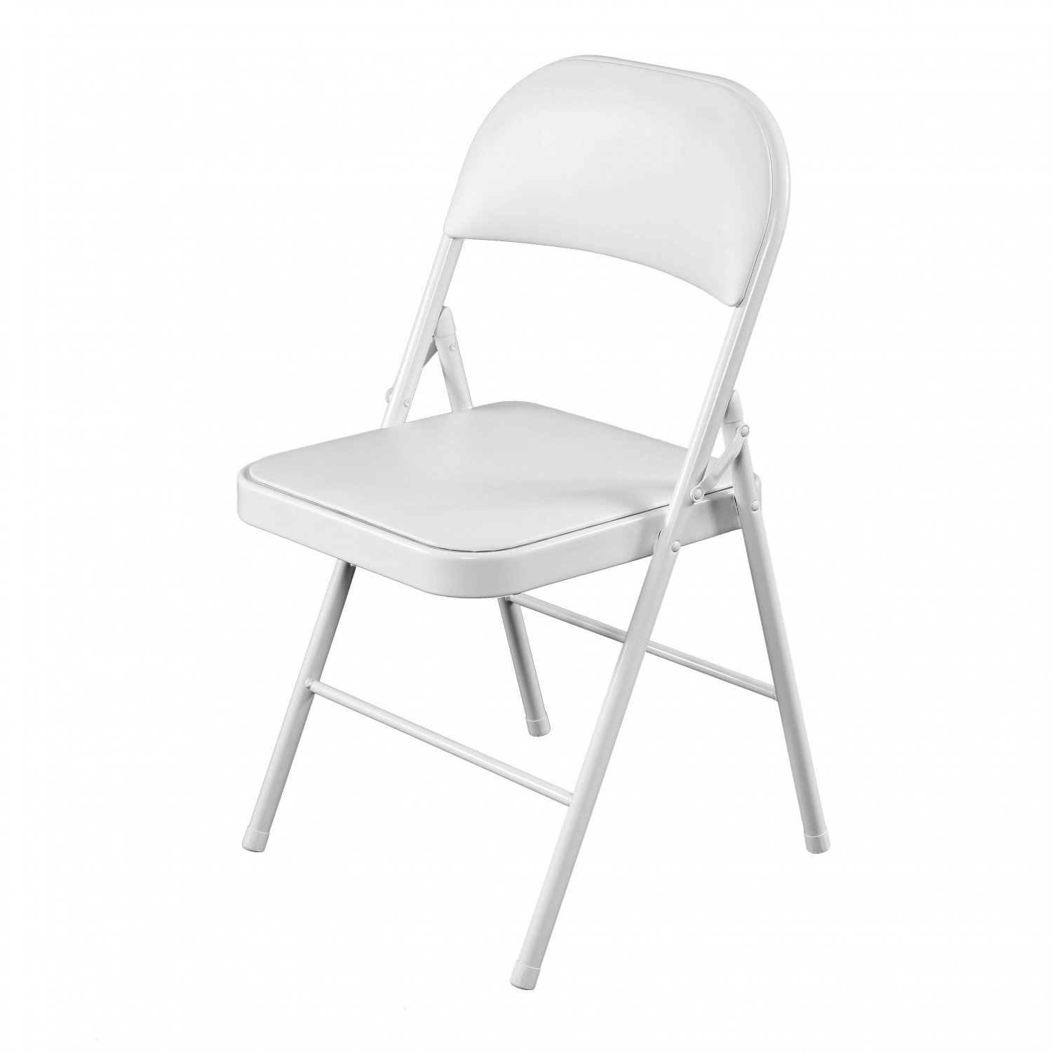 Heavy Duty White Padded Folding Metal Desk Office Chair Seat - £29.99
