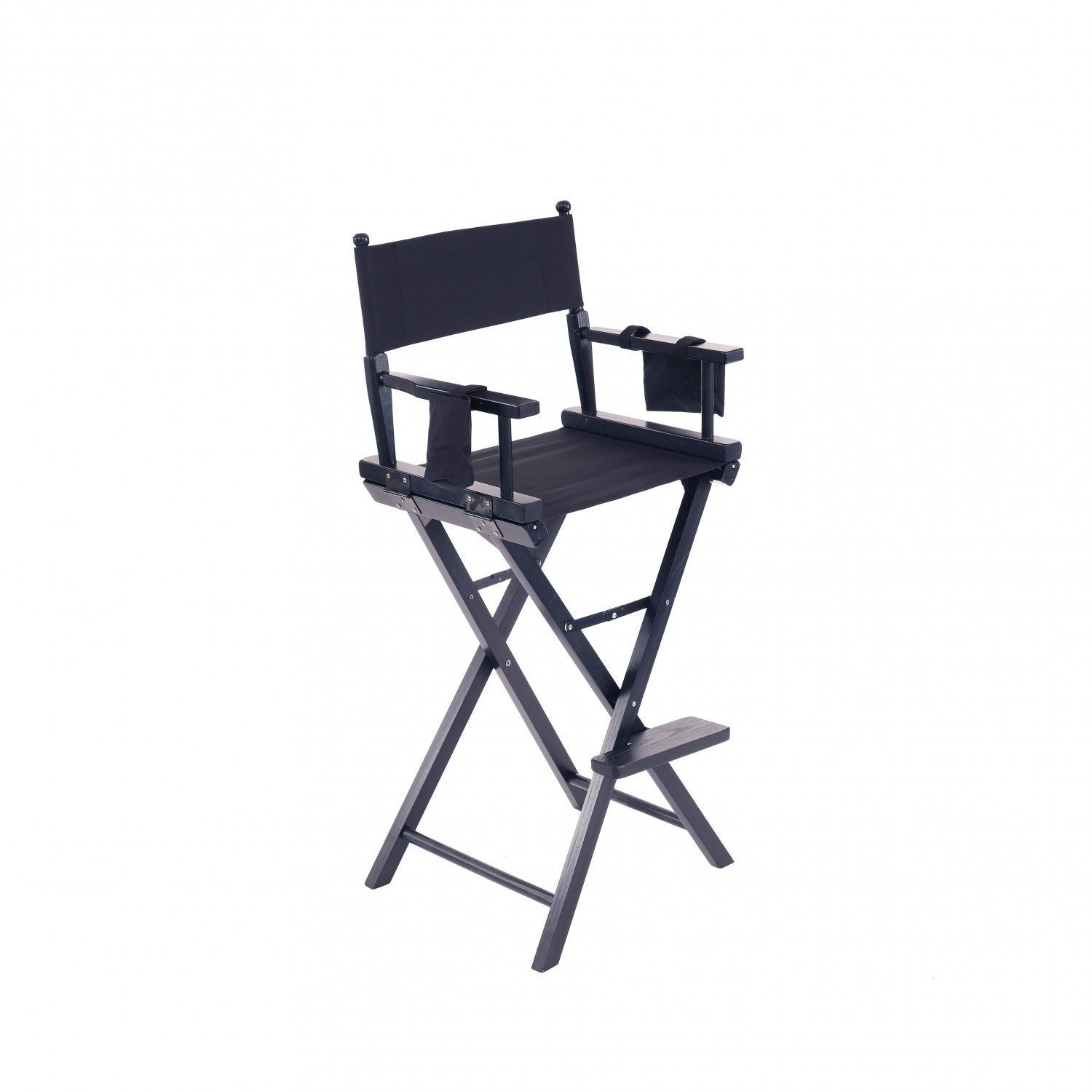 Max Capacity 115 kg Black Makeup Telescopic Folding Director Chair Artist Chair Wood 
