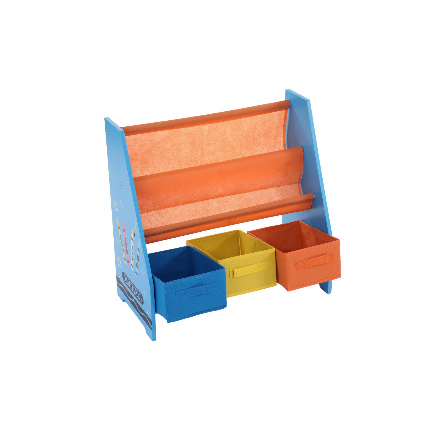 Childrens Organisation Crayon Bookcase Shelf Storage Rack Sling