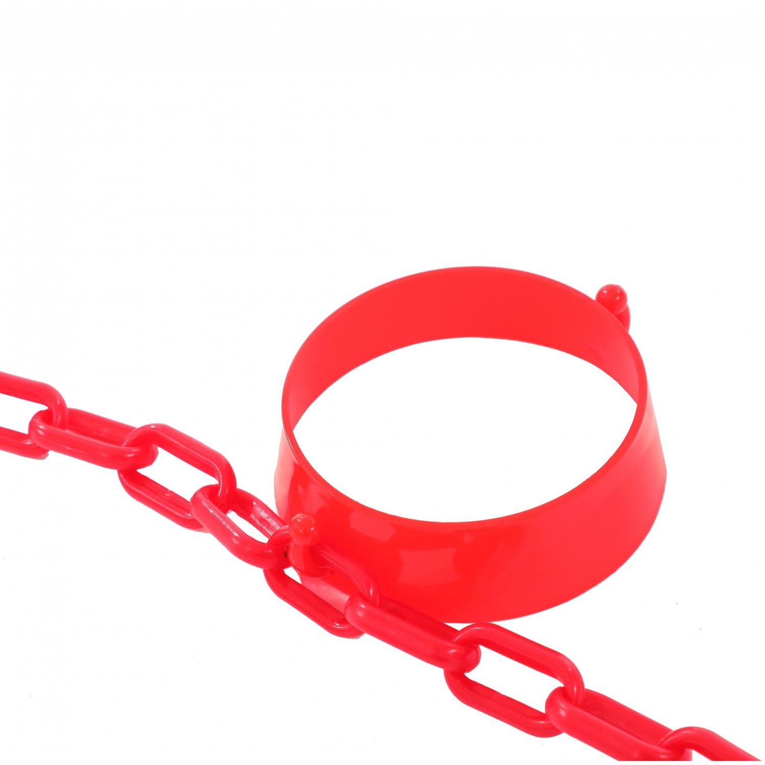 Set of 5 Chain Holders Including 5m Red Plastic Barrier For Road Cones NEW