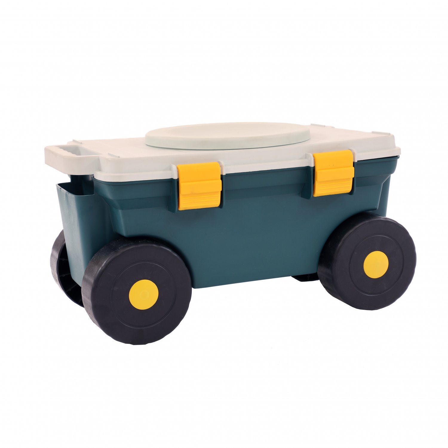 Outdoor Garden Rolling Tool Cart Storage Box With Rotating Seat