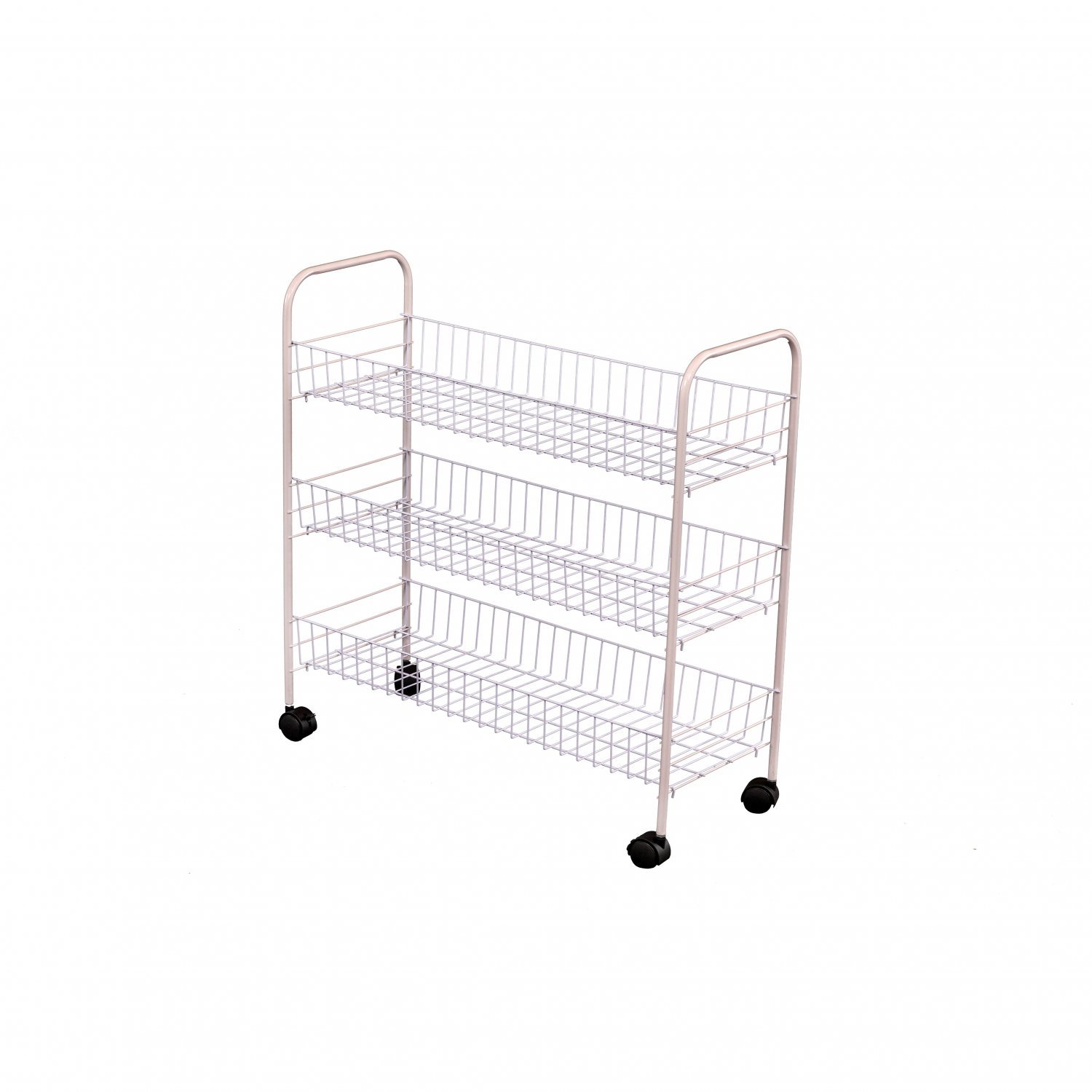Mobile Vegetable Rack White, 3-Tier/37x37x75cm YIFAA Kitchen Trolley Cart Storage with Baskets Drawer 